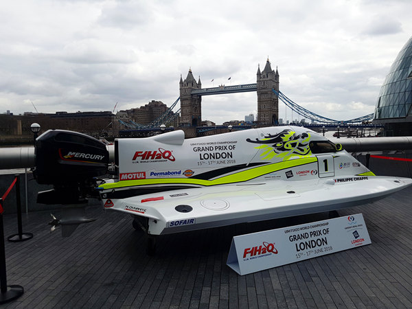 摩托艇世界錦標賽將于6月在倫敦舉辦(白天行攝)